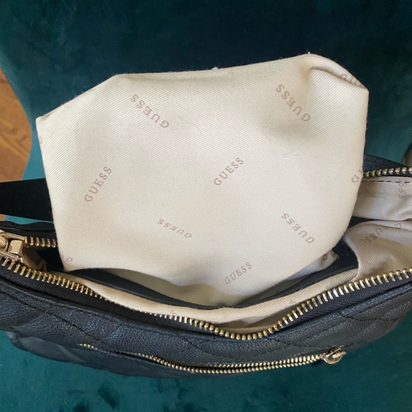 G by Guess Quilted Black Shoulder Bag with Gold Details - Picture 8 of 16